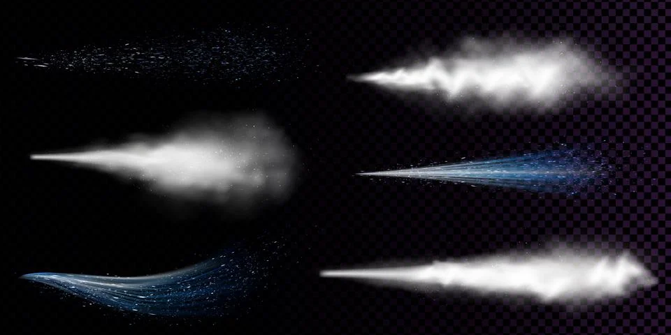 Vector white dust spray set Illustration