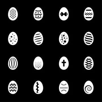 Vector white easter icons set Stock Illustration