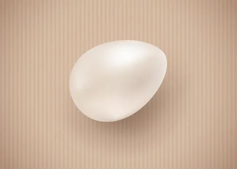 Vector white egg in realistic style for Easter. Stock Illustration