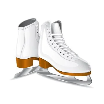 Vector white figure skates. Stock Illustration