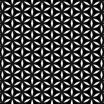 Vector white flowers on black background Stock Illustration