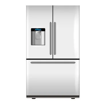 Vector white fridge Stock Illustration