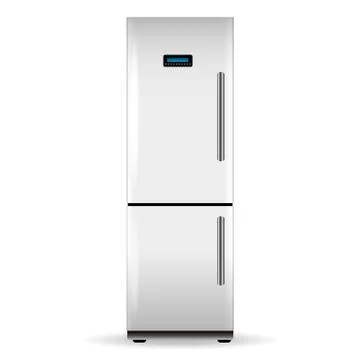 Vector white fridge Stock Illustration
