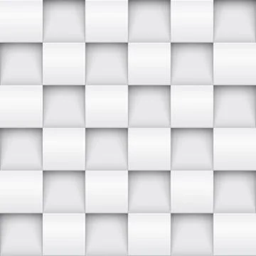 Vector white geometric tile 3D pattern background Stock Illustration