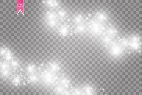 Vector white glitter wave abstract illustration. White star dust trail sparkling Stock Illustration