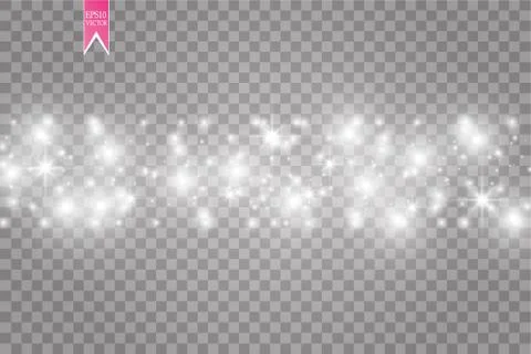 Vector white glitter wave abstract illustration. White star dust trail sparkling Stock Illustration