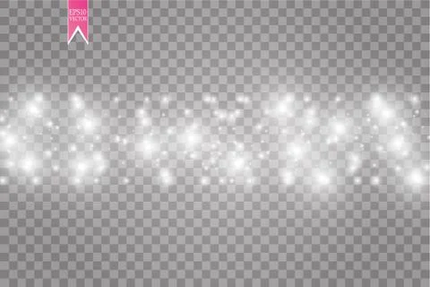 Vector white glitter wave abstract illustration. White star dust trail sparkling Stock Illustration