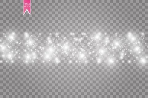 Vector white glitter wave abstract illustration. White star dust trail sparkling Stock Illustration