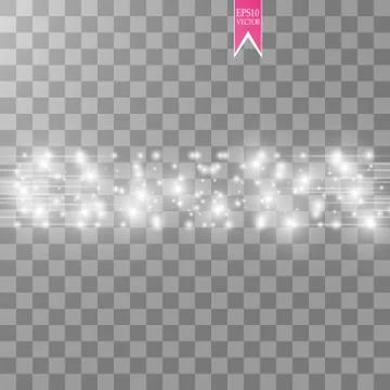 Vector white glitter wave abstract illustration. White star dust trail sparkling Stock Illustration