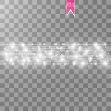 Vector white glitter wave abstract illustration. White star dust trail sparkling Stock Illustration
