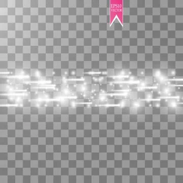 Vector white glitter wave abstract illustration. White star dust trail sparkling Stock Illustration