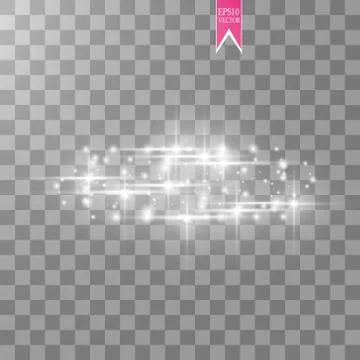 Vector white glitter wave abstract illustration. White star dust trail sparkling Stock Illustration