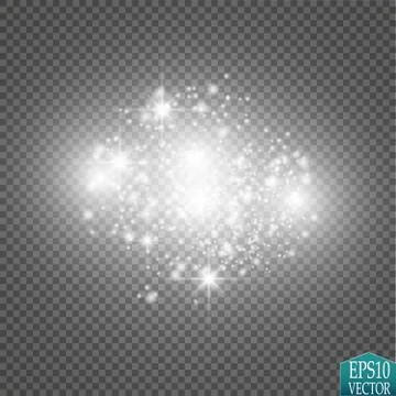 Vector white glitter wave illustration. White star dust trail sparkling Stock Illustration