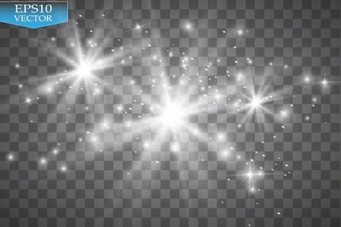 Vector white glitter wave illustration. White star dust trail sparkling Stock Illustration