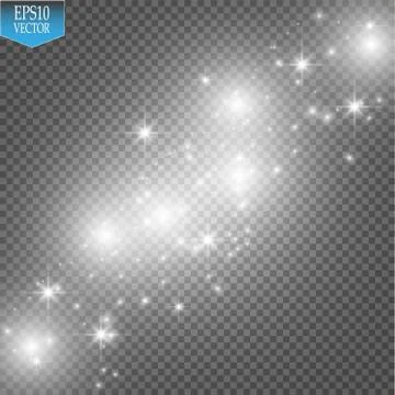 Vector white glitter wave illustration. White star dust trail sparkling Stock Illustration