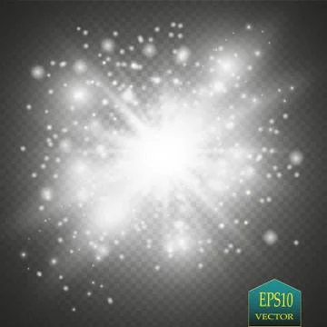 Vector white glitter wave illustration. White star dust trail sparkling Stock Illustration