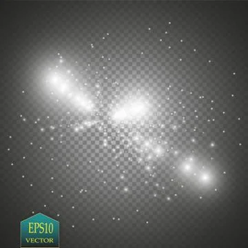 Vector white glitter wave illustration. White star dust trail sparkling Stock Illustration