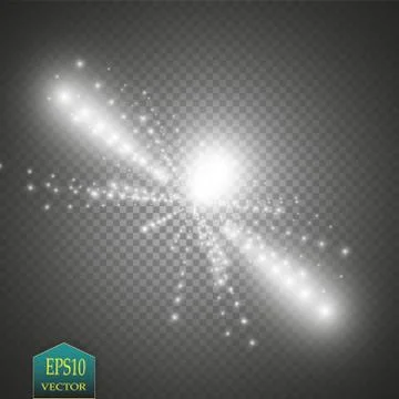 Vector white glitter wave illustration. White star dust trail sparkling 스톡 일러스트