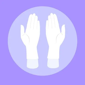 Vector white hand gloves ,for hand protection Stock Illustration