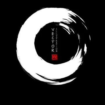 Vector white ink round stroke Stock Illustration