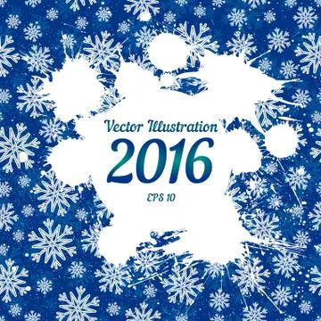 Vector white ink splashes with space for text over blue Stock Illustration