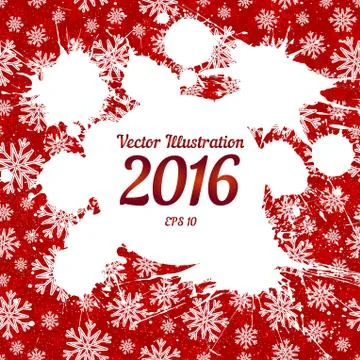 Vector white ink splashes with space for text over red Stock Illustration