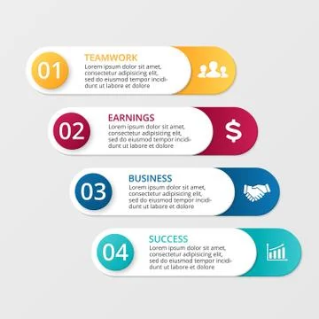 Vector white lines arrows infographic. Template for diagram, graph, presentation Stock Illustration