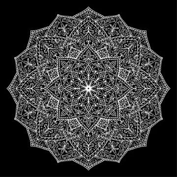 Vector white mandala. Stock Illustration