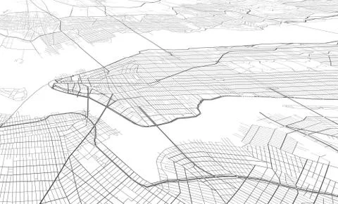 Vector white map of New york Stock Illustration