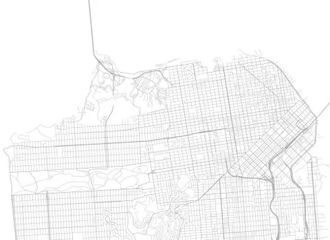 Vector White map of San Francisco Stock-Illustration