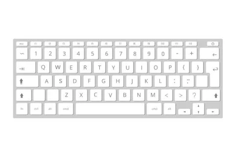 Vector white mobile computer keyboard, keypad Stock Illustration