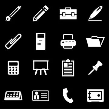 Vector white notes icon set イラスト素材