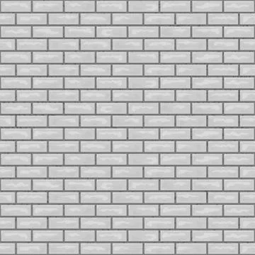 Vector white or gray realistic brick wall seamless pattern. イラスト素材