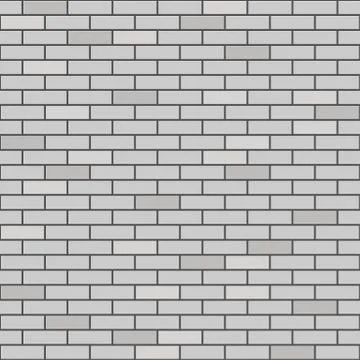 Vector white or gray structural brick wall seamless pattern. Stock Illustration
