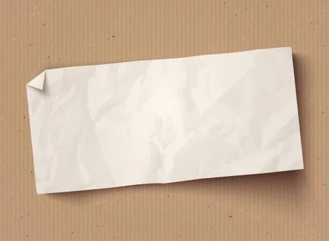Vector white paper banner on old cardboard. Stock Illustration