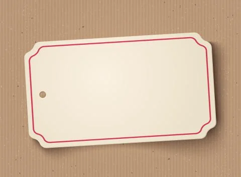 Vector white paper banner on old cardboard. Stock Illustration