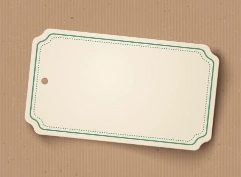 Vector white paper banner on old cardboard. Illustrazione stock