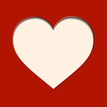 Vector white paper heart on red background Stock Illustration