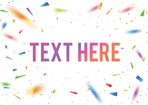 Vector white party background template with colorful rainbow confetti border Stock Illustration