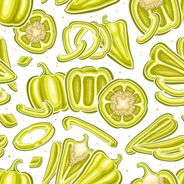Vector White Pepper Seamless Pattern Stock Illustration