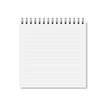 Vector white realistic closed notebook cover Stock Illustration