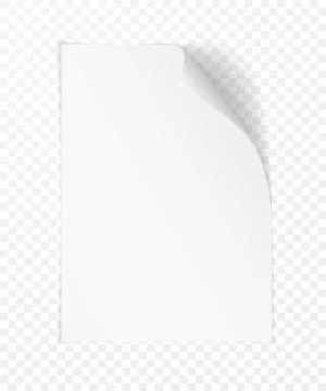 Vector white realistic paper page with curled corner. Paper sheet folded with Stock Illustration