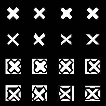 Vector white rejected icon set Stock Illustration