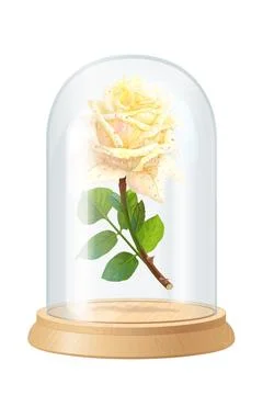 Vector white rose, glass flask Stock Illustration