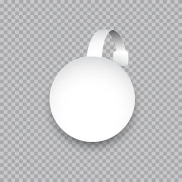 Vector white round paper wobbler isolated on transparent background. Illustrazione stock