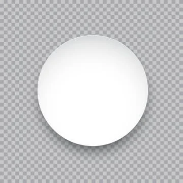Vector white round sticker isolated on transparent background. 스톡 일러스트