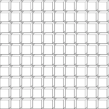 Vector white seamless background with 3d squares Illustrazione stock