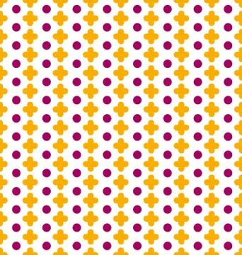 Vector white seamless pattern with pluses and circles. White web background イラスト素材