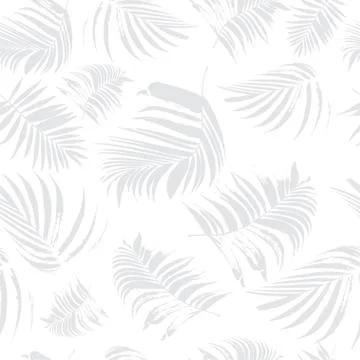 Vector white seamless pattern with tropical leaves Stock-Illustration