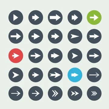 Vector white set arrows icon Illustrazione stock